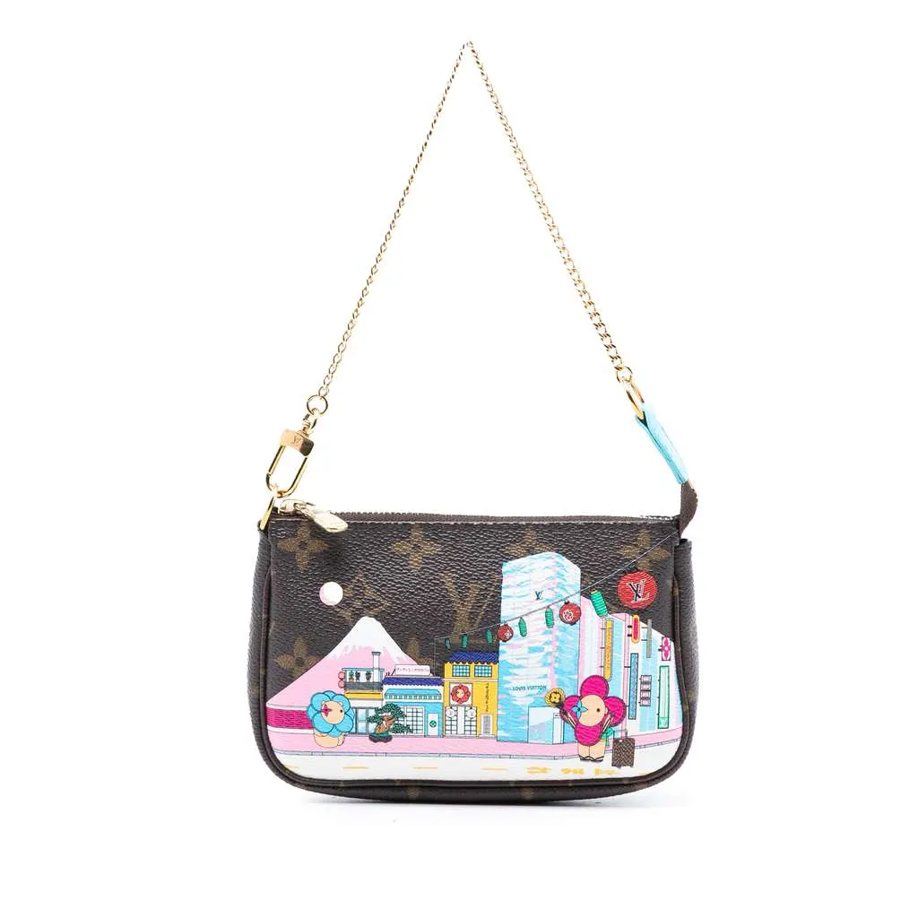 Louis Vuitton Monogram Vivienne in Tokyo Mini Pochette Accessoires Brown Good - Front View