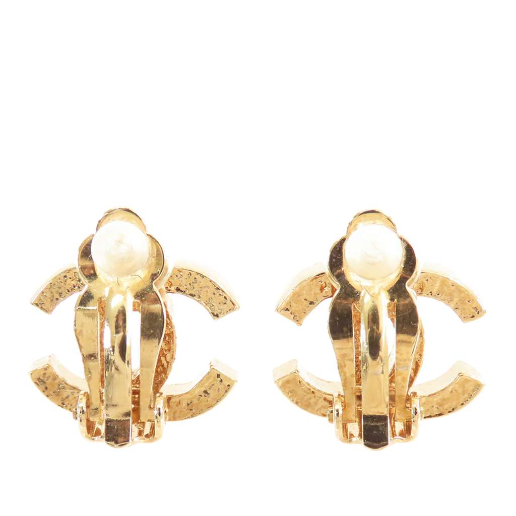 Chanel Gold Plated CC Clip on Earrings - 2