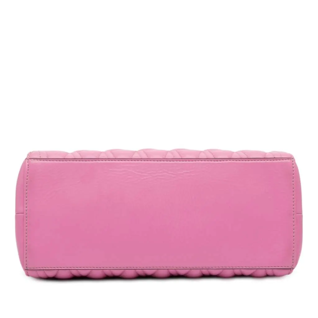 Versace Quilted Leather Virtus Tote Pink Leather Very good - Inside View