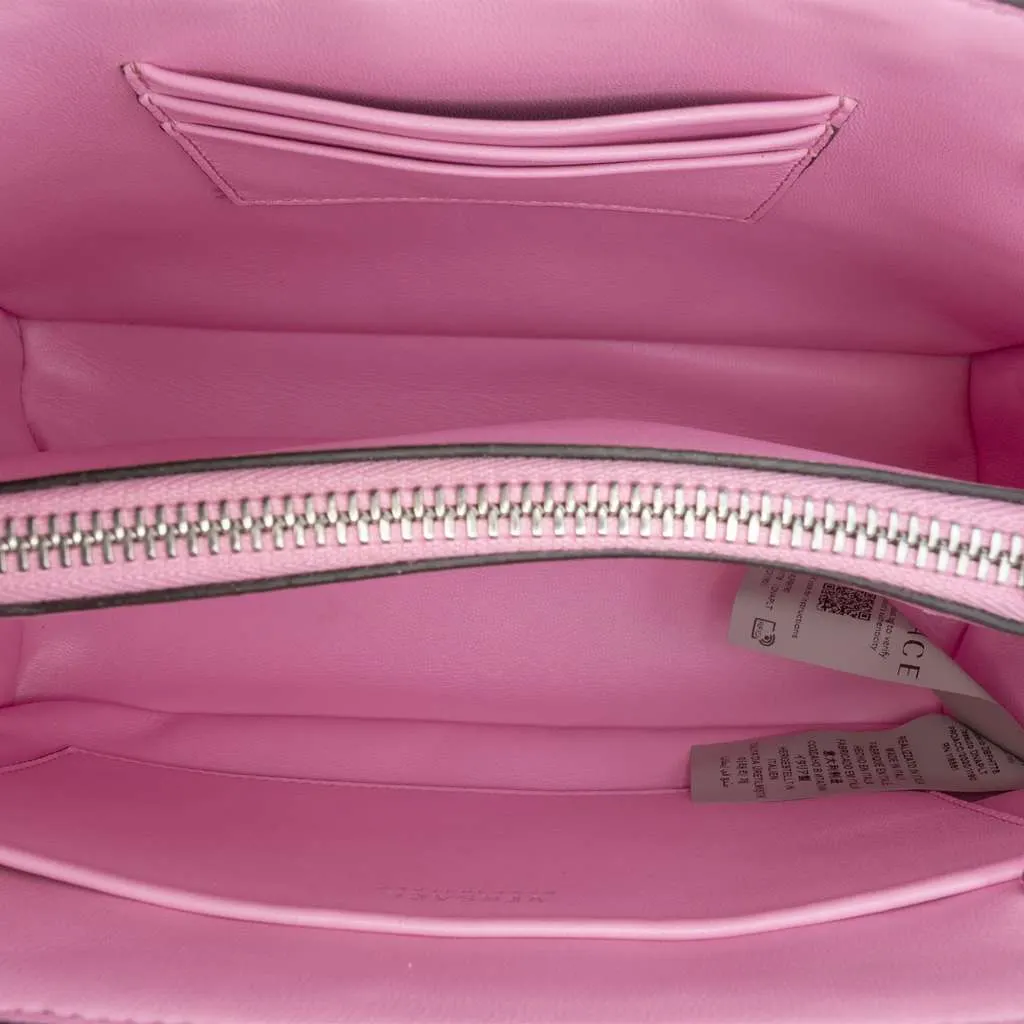 Versace Quilted Leather Virtus Tote Pink Leather Very good - Model View