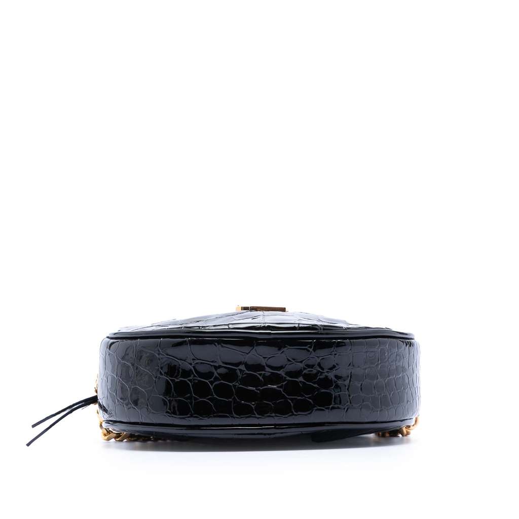 Saint Laurent Croc Embossed Patent Round Vinyle Camera Bag - 3