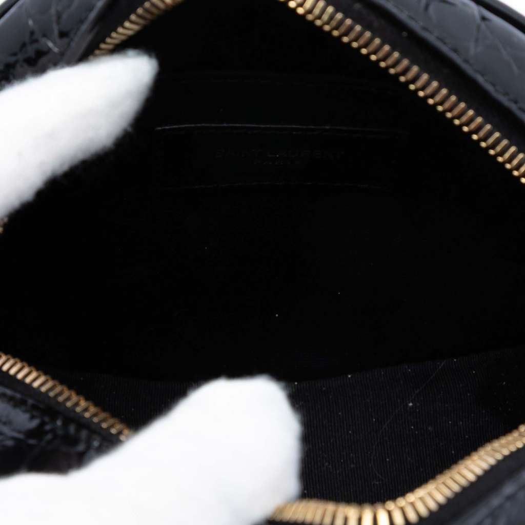Saint Laurent Croc Embossed Patent Round Vinyle Camera Bag - 4