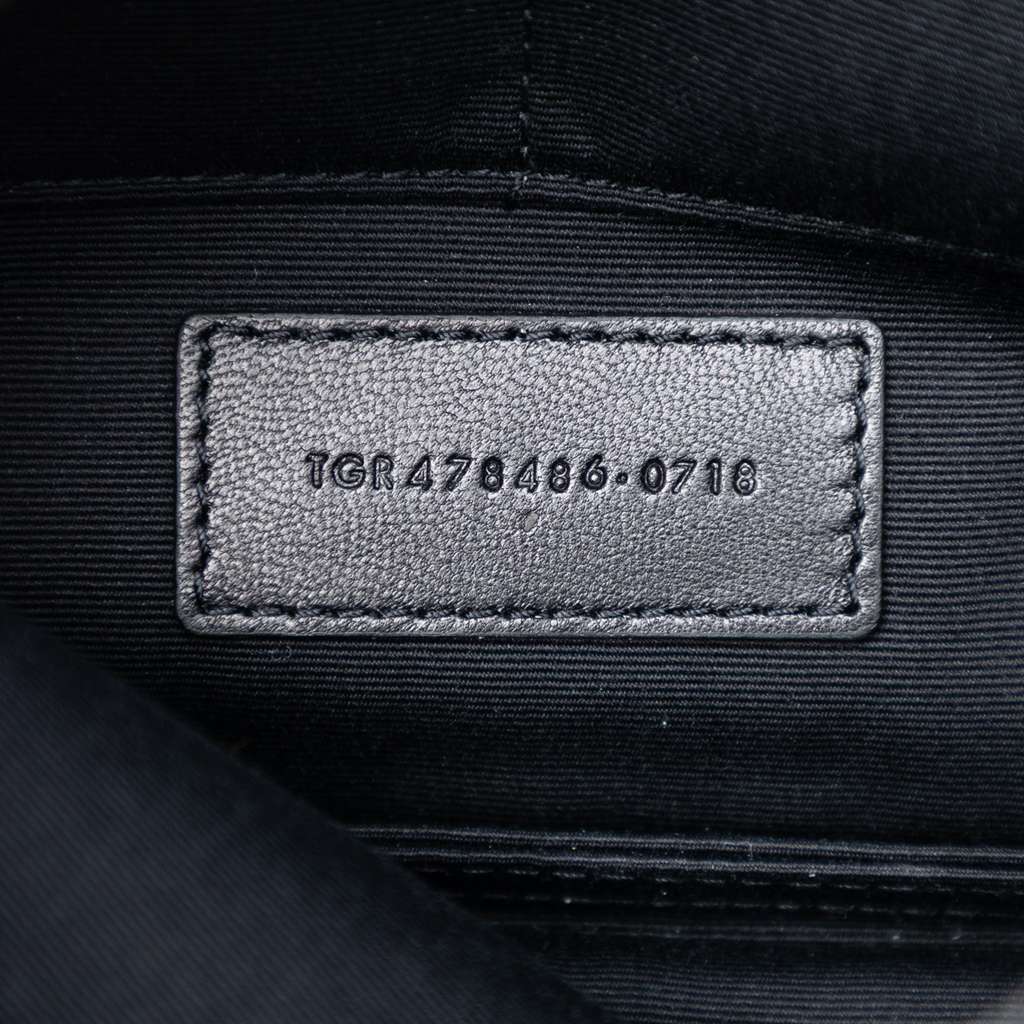 Saint Laurent Croc Embossed Leather Clutch - 5