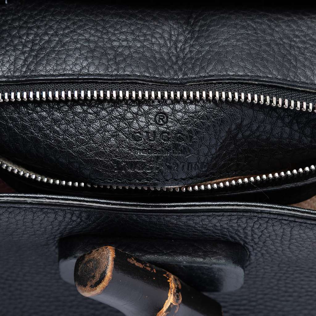 Gucci Small Leather Bamboo Daily Satchel - 5