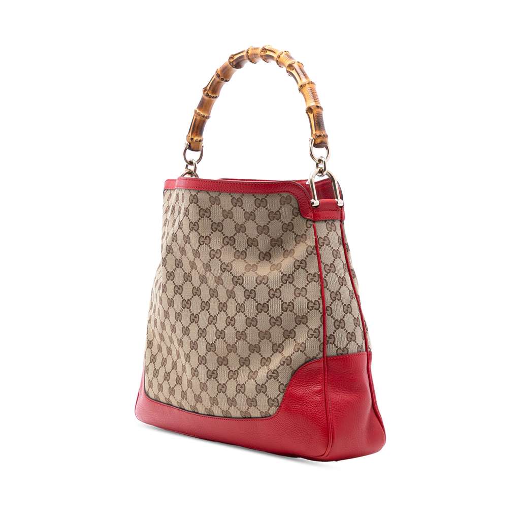 Gucci GG Canvas Bamboo Diana Satchel - 2
