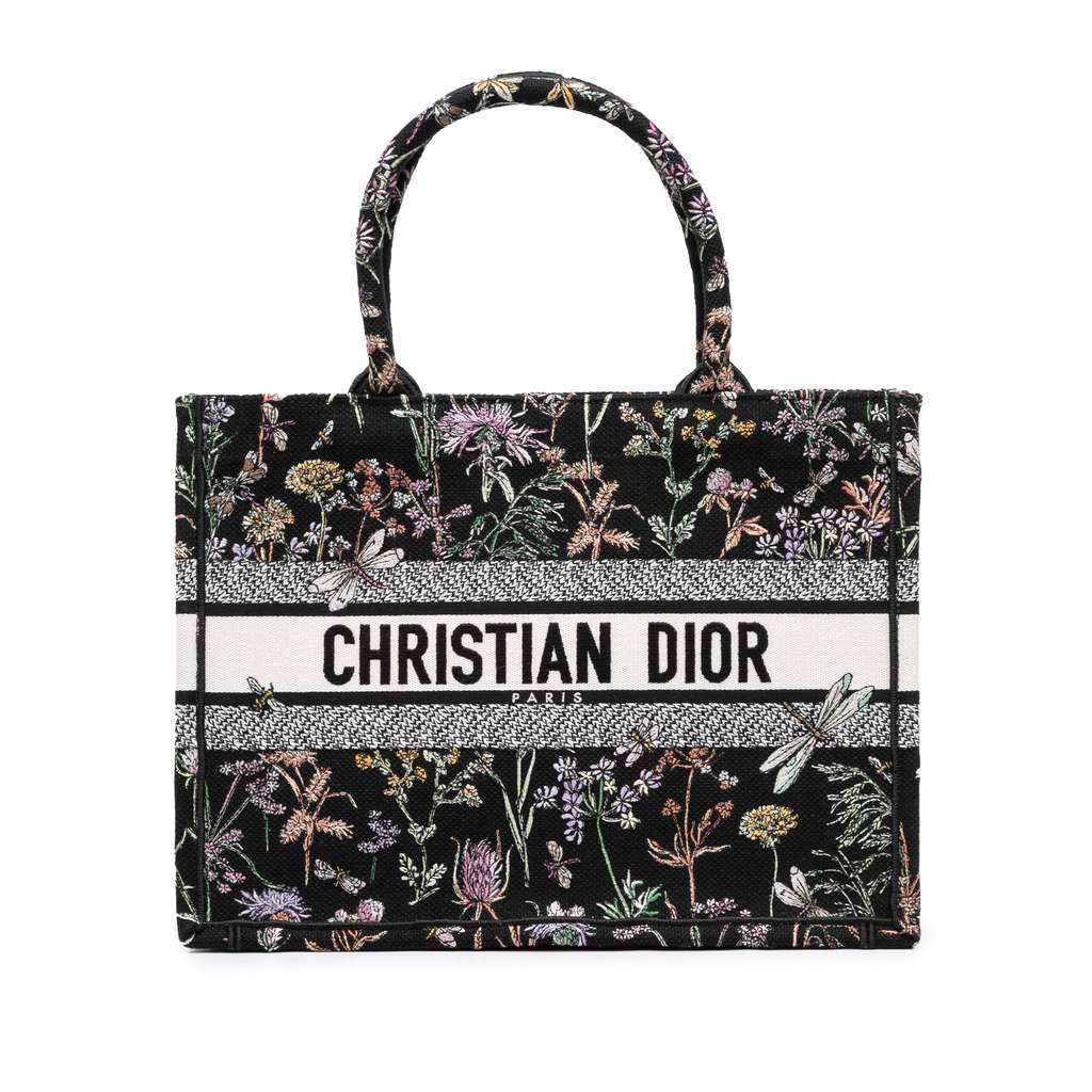 Dior Medium Embroidered Canvas Herbarium Book Tote