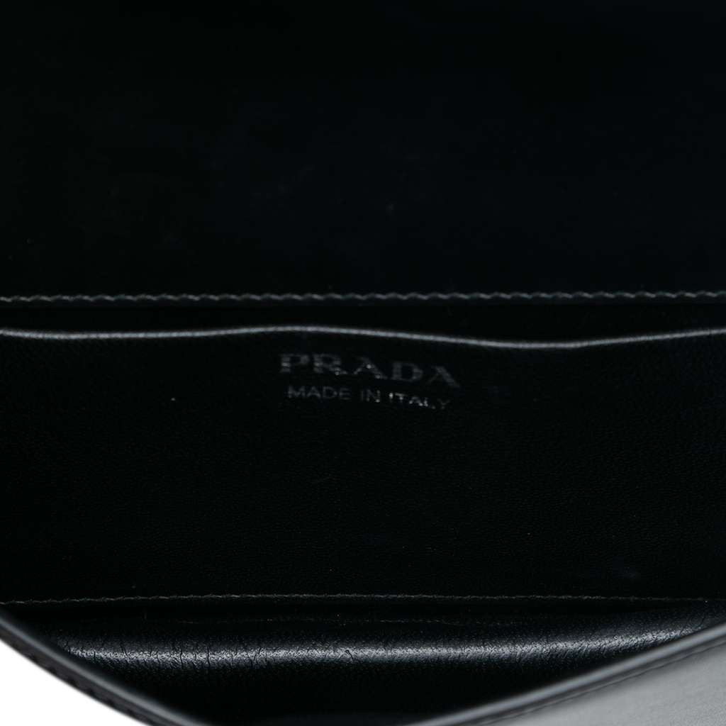 Prada City Calfskin and Saffiano Studded Elektra Clutch with Chain - 4