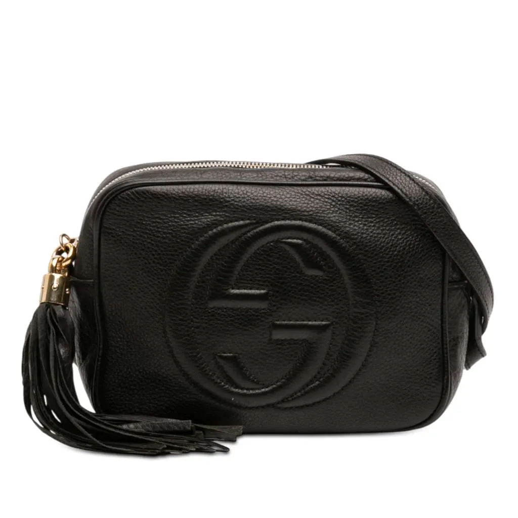 Gucci Leather Soho Disco Crossbody Black Leather Good - Front View
