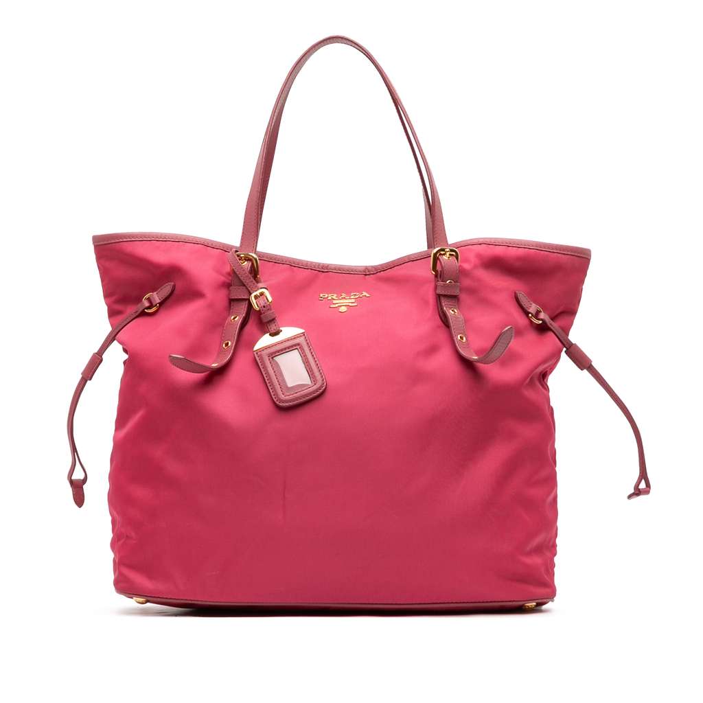 Prada Saffiano Trimmed Tessuto Tote