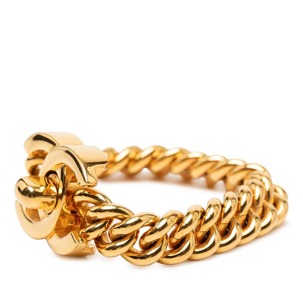Chanel Gold Plated CC Turnlock Chain Bracelet - 2