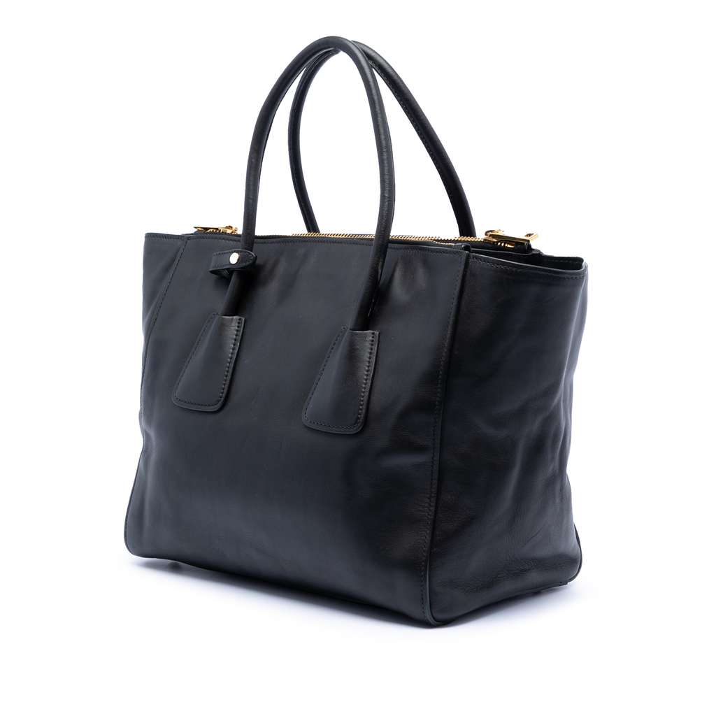 Prada Glace Calf Twin Pocket Double Handle Satchel - 2