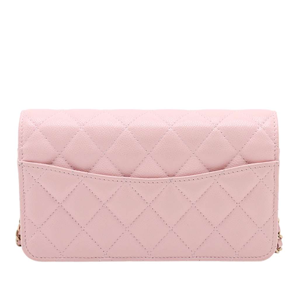 Chanel CC Quilted Caviar Flap Phone Holder Wallet on Chain - 2