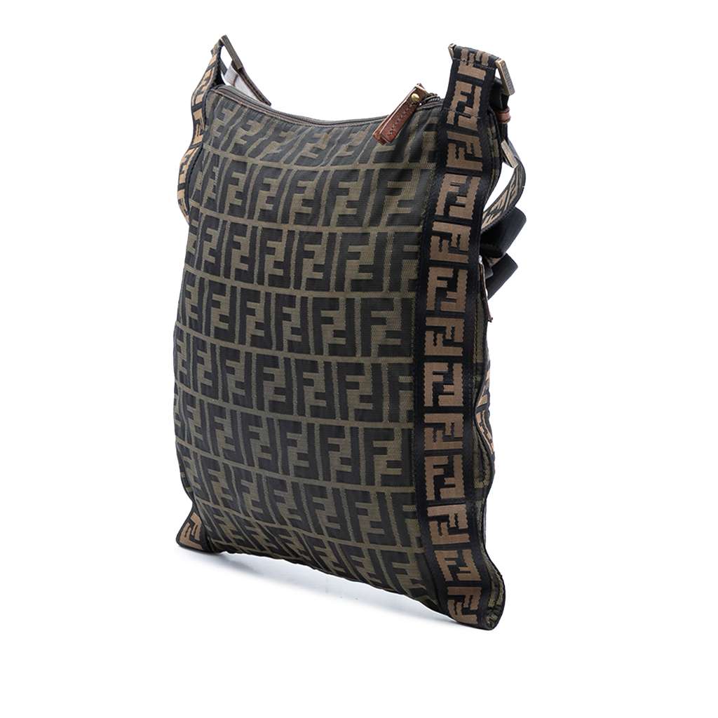 Fendi Zucca Canvas FF Flat Messenger Bag - 2