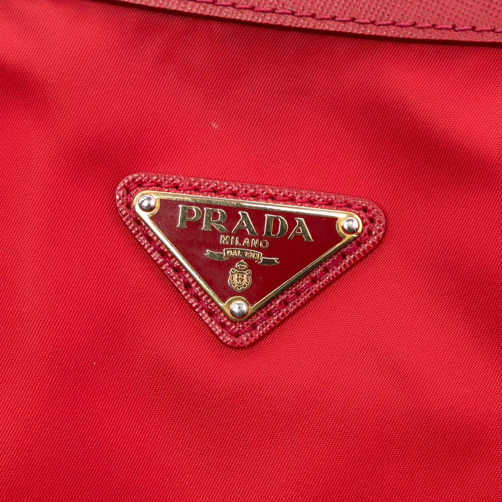 Prada Saffiano Trimmed Tessuto Zip Top Crossbody - 5