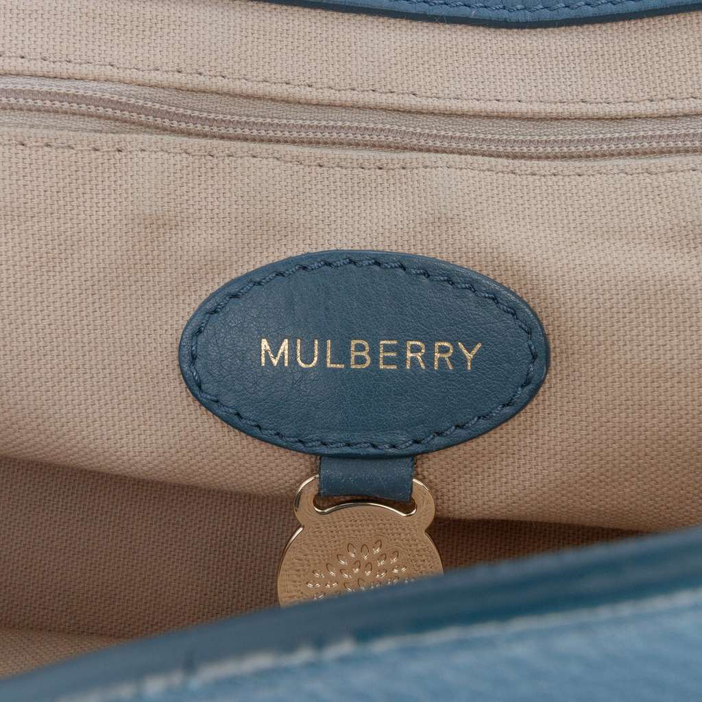 Mulberry Grained Calfskin Studded Alexa Satchel - 5