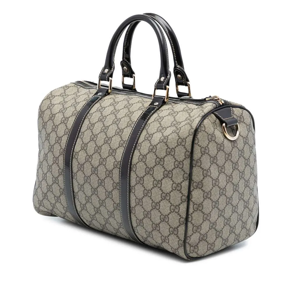 Gucci Medium GG Supreme Joy Boston Bag Brown Canvas Good - Back View