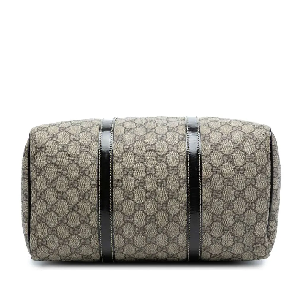 Gucci Medium GG Supreme Joy Boston Bag Brown Canvas Good - Inside View