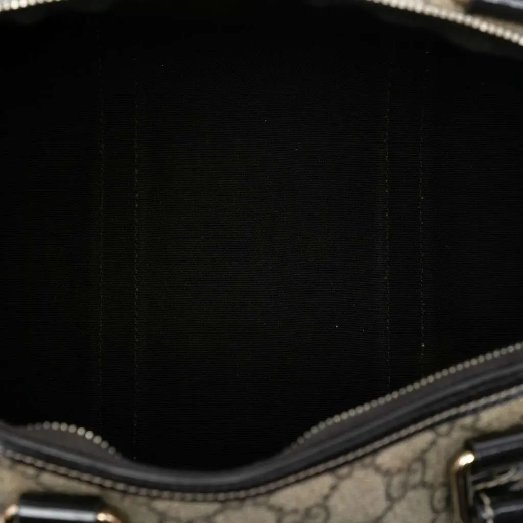 Gucci Medium GG Supreme Joy Boston Bag Brown Canvas Good - Model View