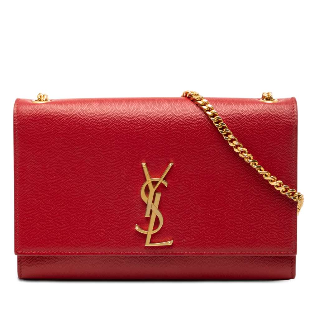 Saint Laurent Medium Grain De Poudre Monogram Kate Crossbody