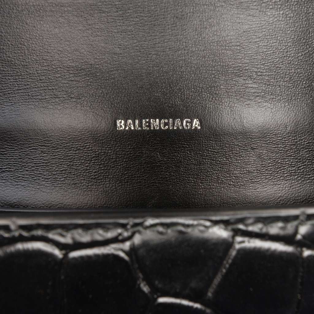 Balenciaga Croc Embossed Leather BB Phone Holder with Chain - 5
