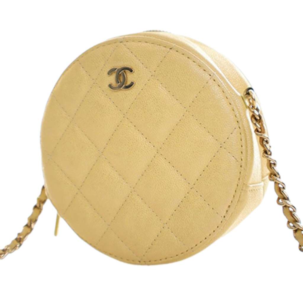 Chanel CC Quilted Caviar Round Clutch With Chain - 2