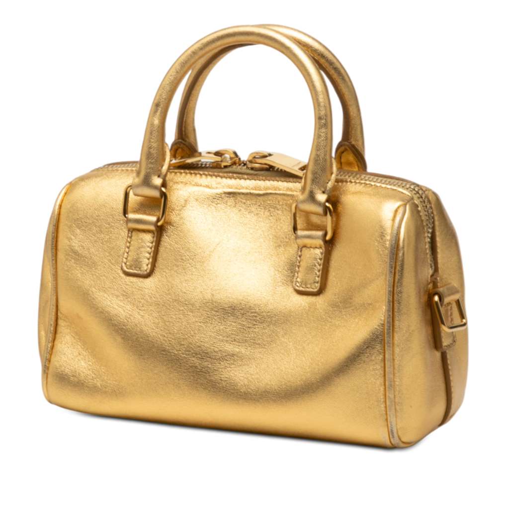 Saint Laurent Toy Metallic Leather Classic Duffle Satchel - 2