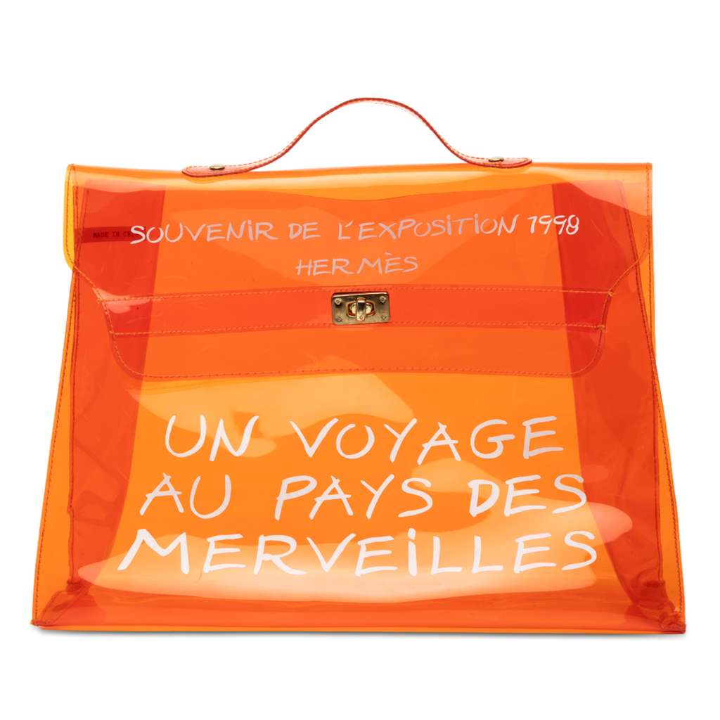 Hermès Vinyl Souvenir De L Exposition Kelly Handbag