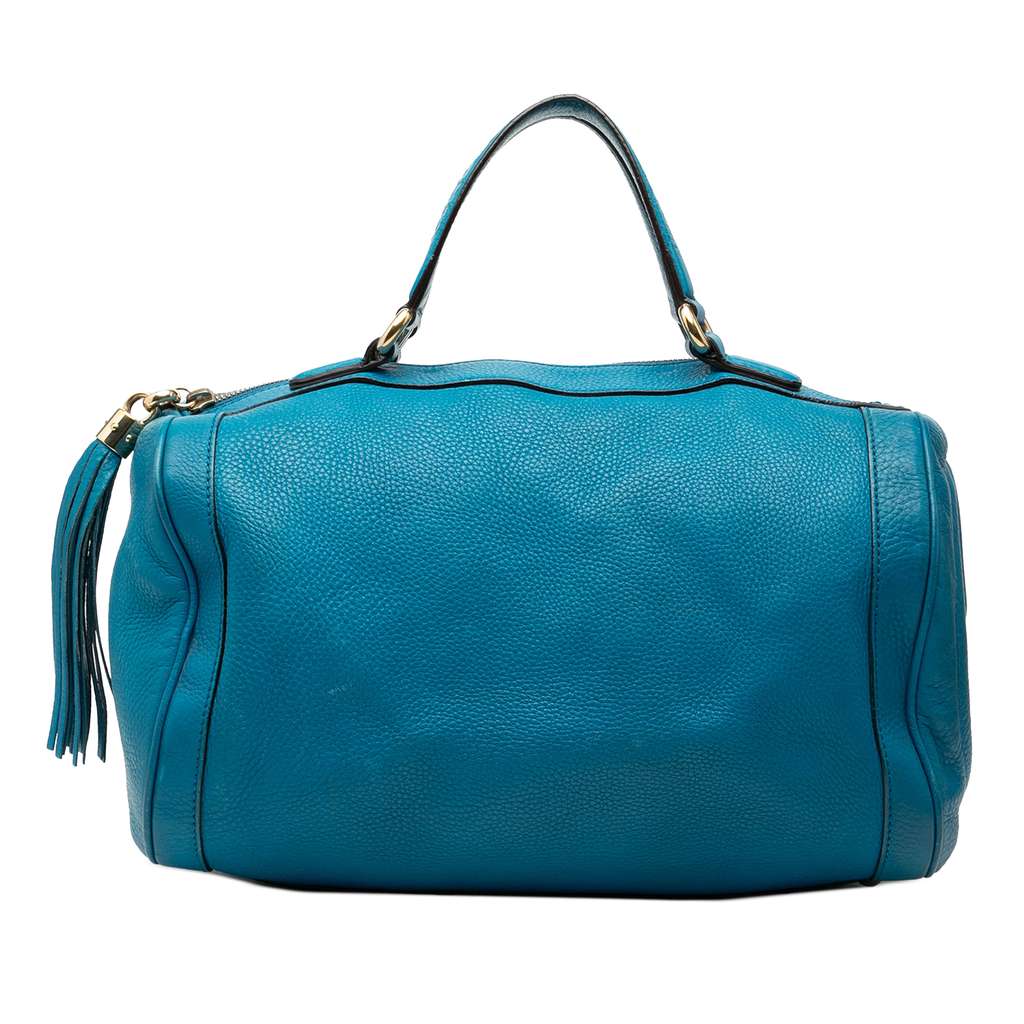 Gucci Medium Pebbled Calfskin Soho Boston Bag