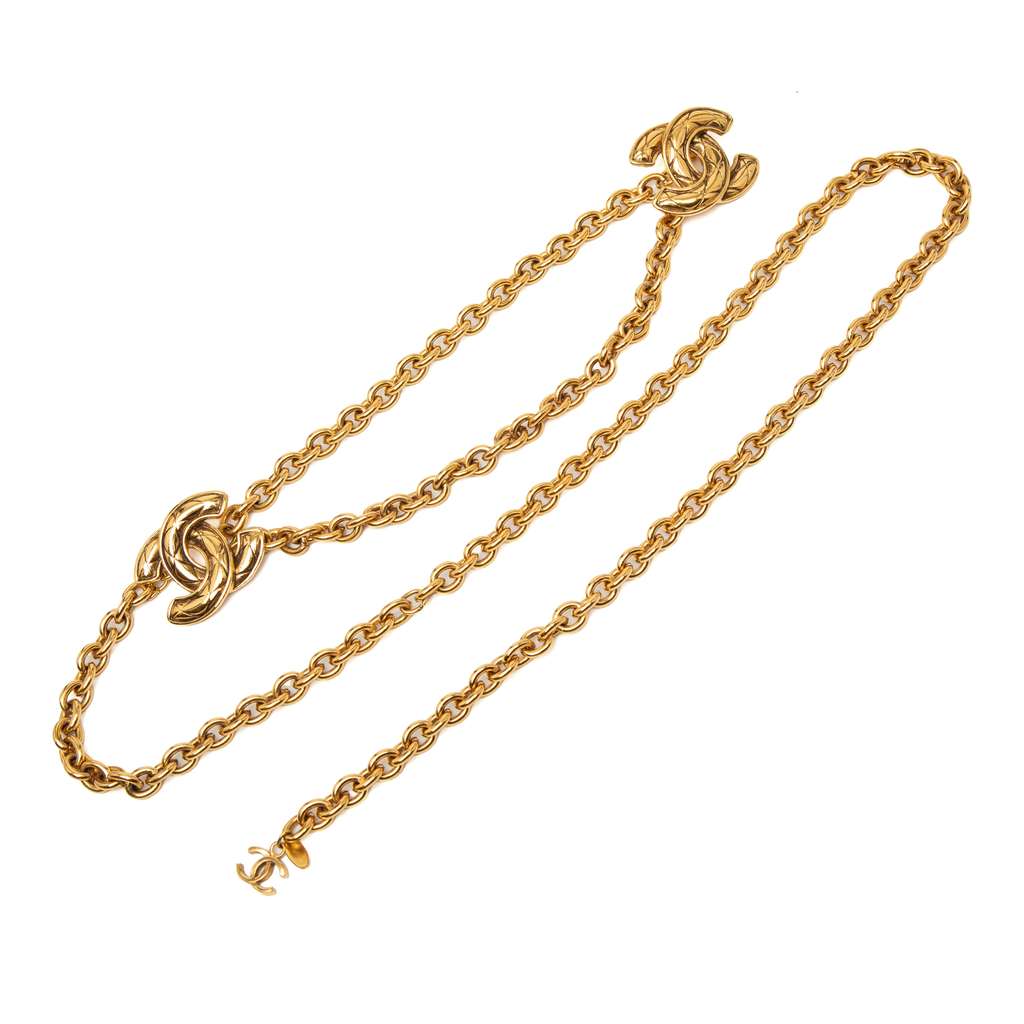 Chanel Gold Plated Quilted CC Chain Belt