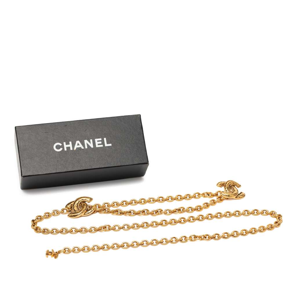 Chanel Gold Plated Quilted CC Chain Belt - 5