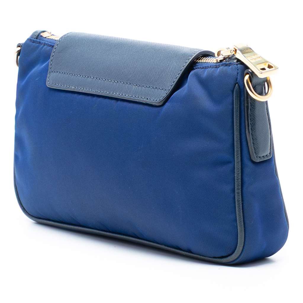 Prada Saffiano Trimmed Tessuto Chain Crossbody - 2