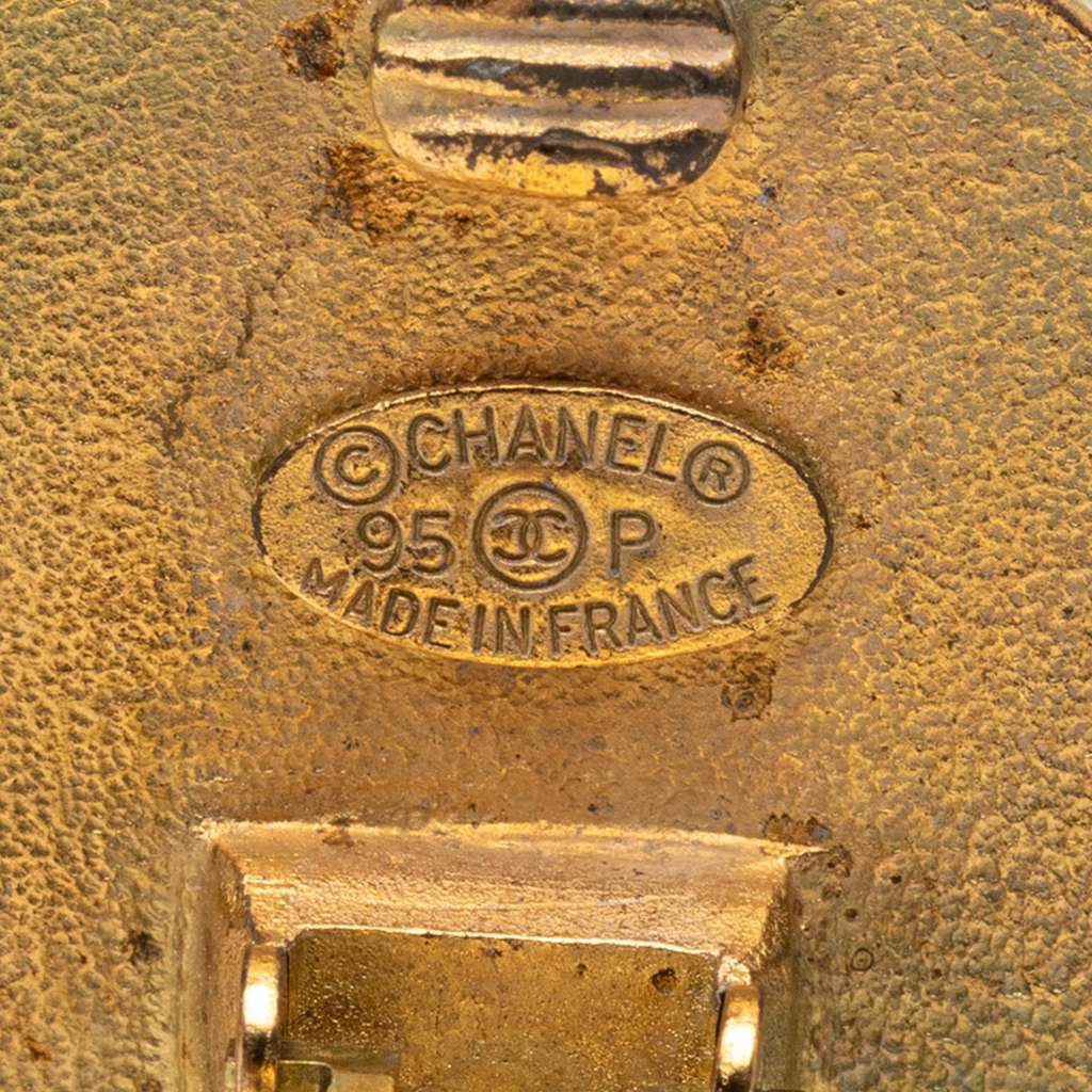 Chanel CC Gold Plated Round Clip On Earrings - 3