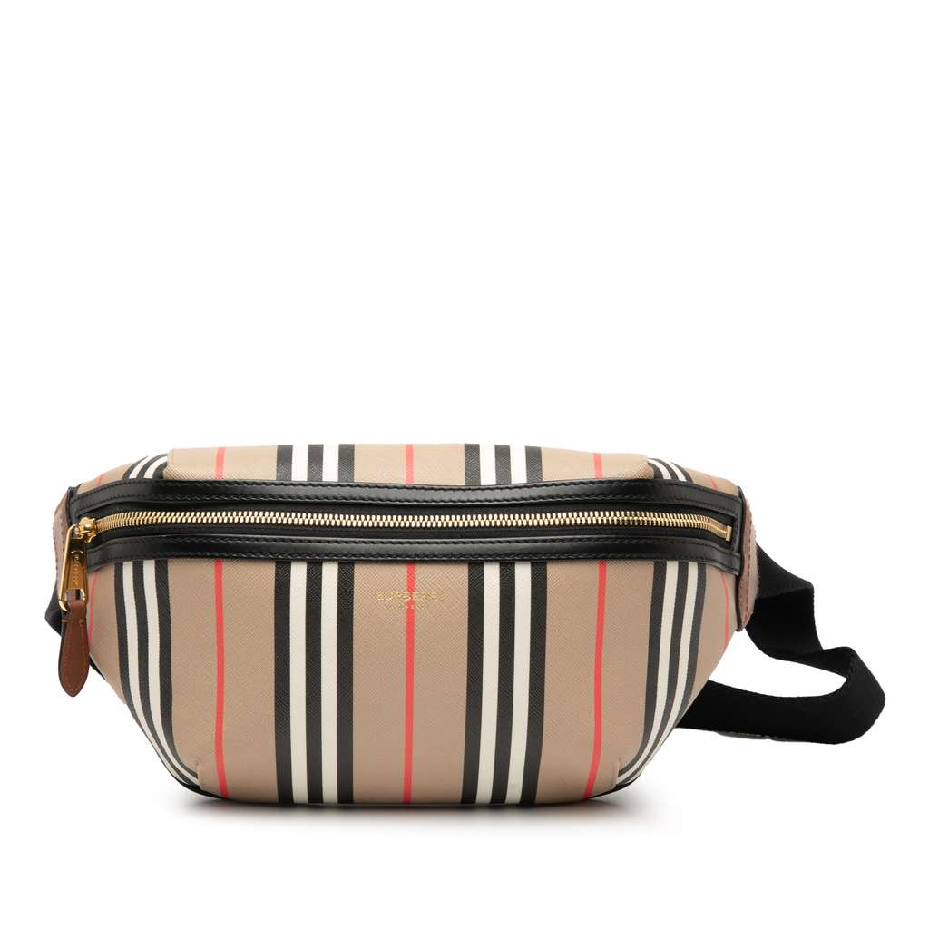 Burberry Icon Stripe Coated Canvas Sonny Belt Bag