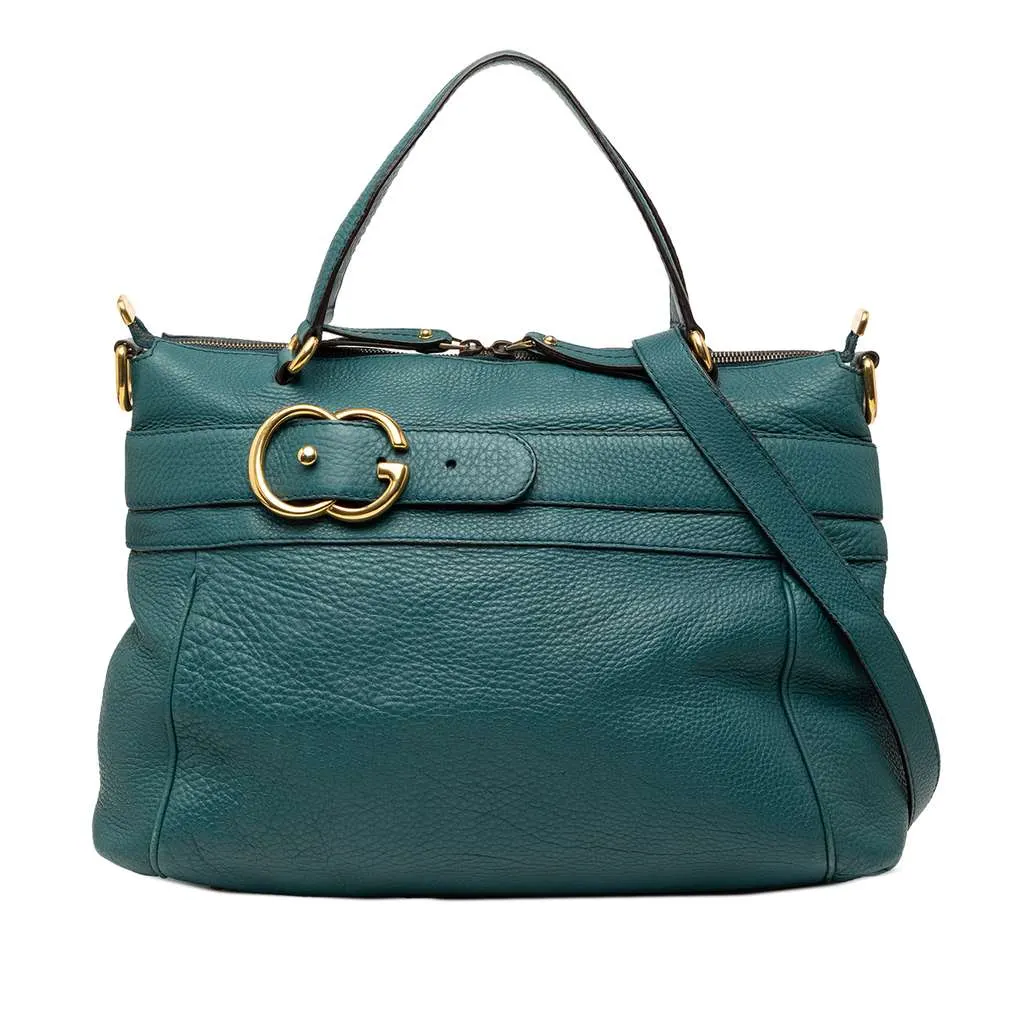 Gucci Medium Leather Ride Top Handle Bag Green Leather Very good - Front View