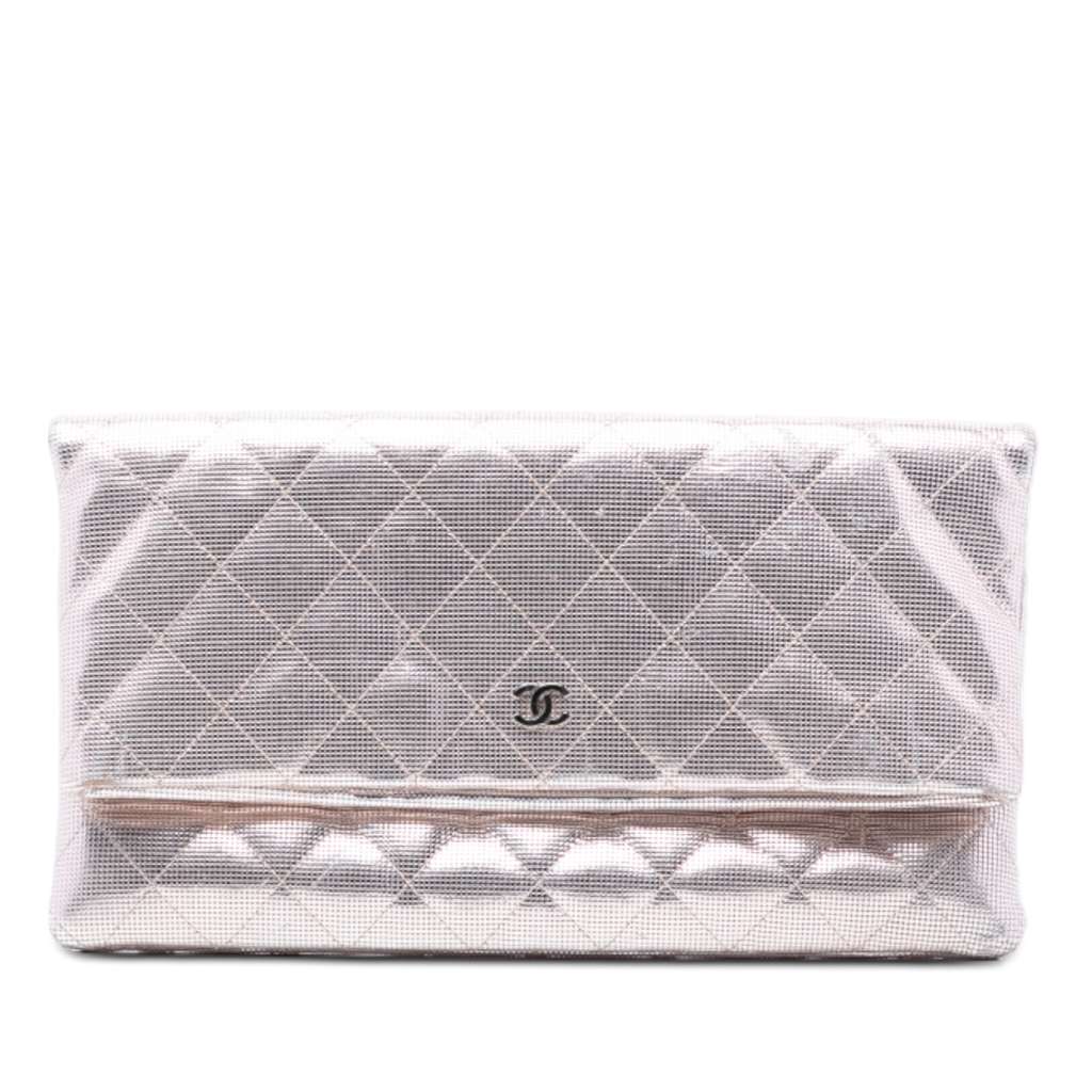 Chanel Quilted Calfskin Pixel Effect Beauty Foldover Clutch