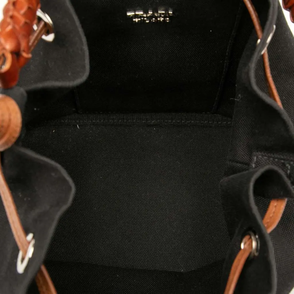 Prada Canvas Canapa Logo Bucket Bag Black Canvas Good - Box View