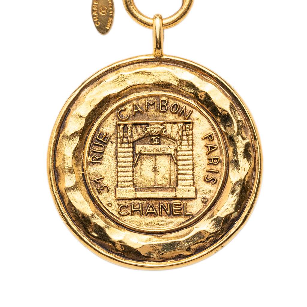 Chanel Gold Plated 31 Rue Cambon Coin Pendant  Necklace - 2