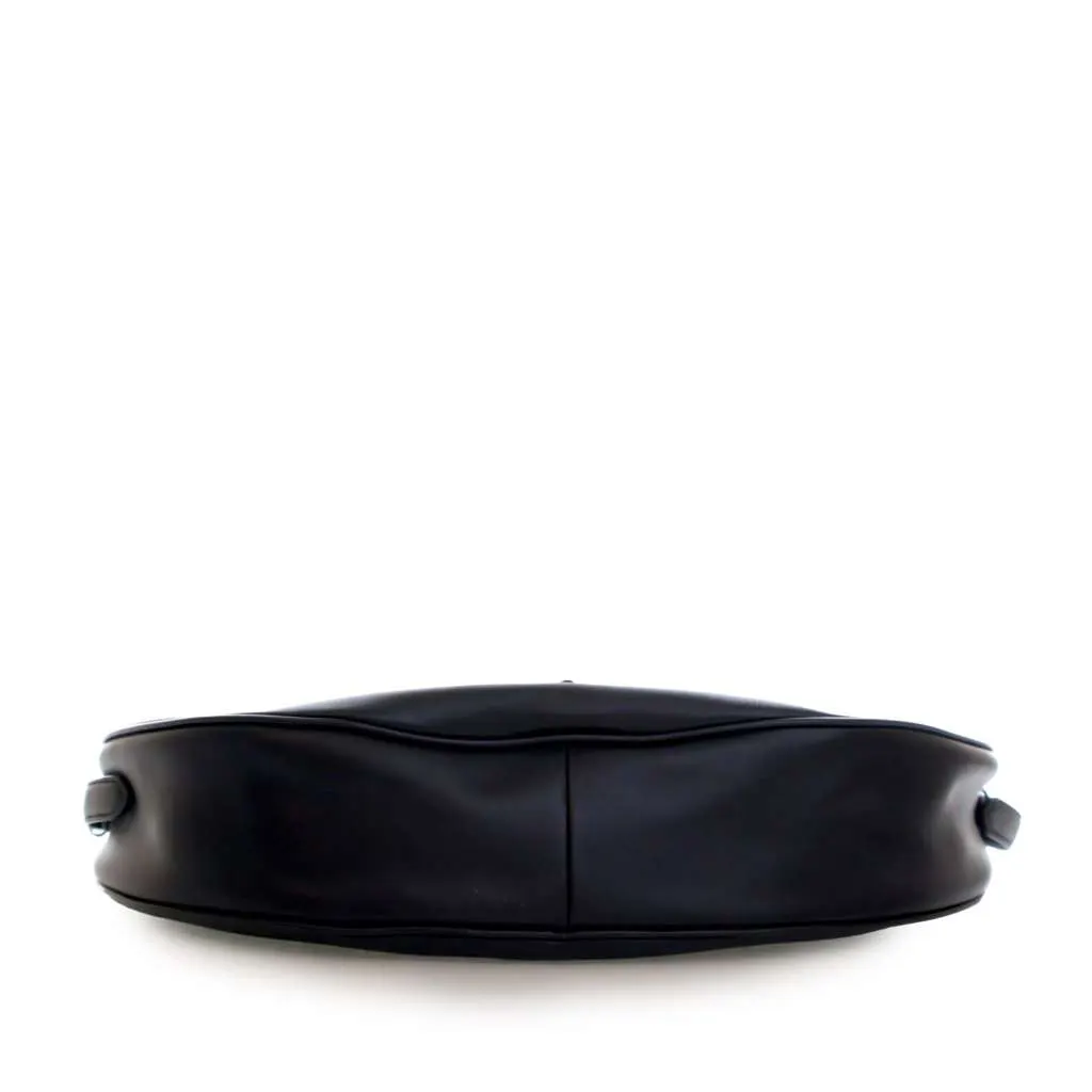 Prada Large Calfskin Demi Lune Shoulder Bag Black Leather Good - Box View