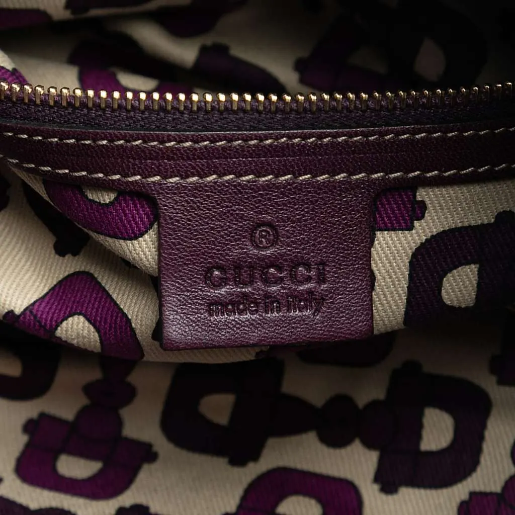 Gucci Guccissima Studded Pelham Hobo Purple Leather Good - Box View