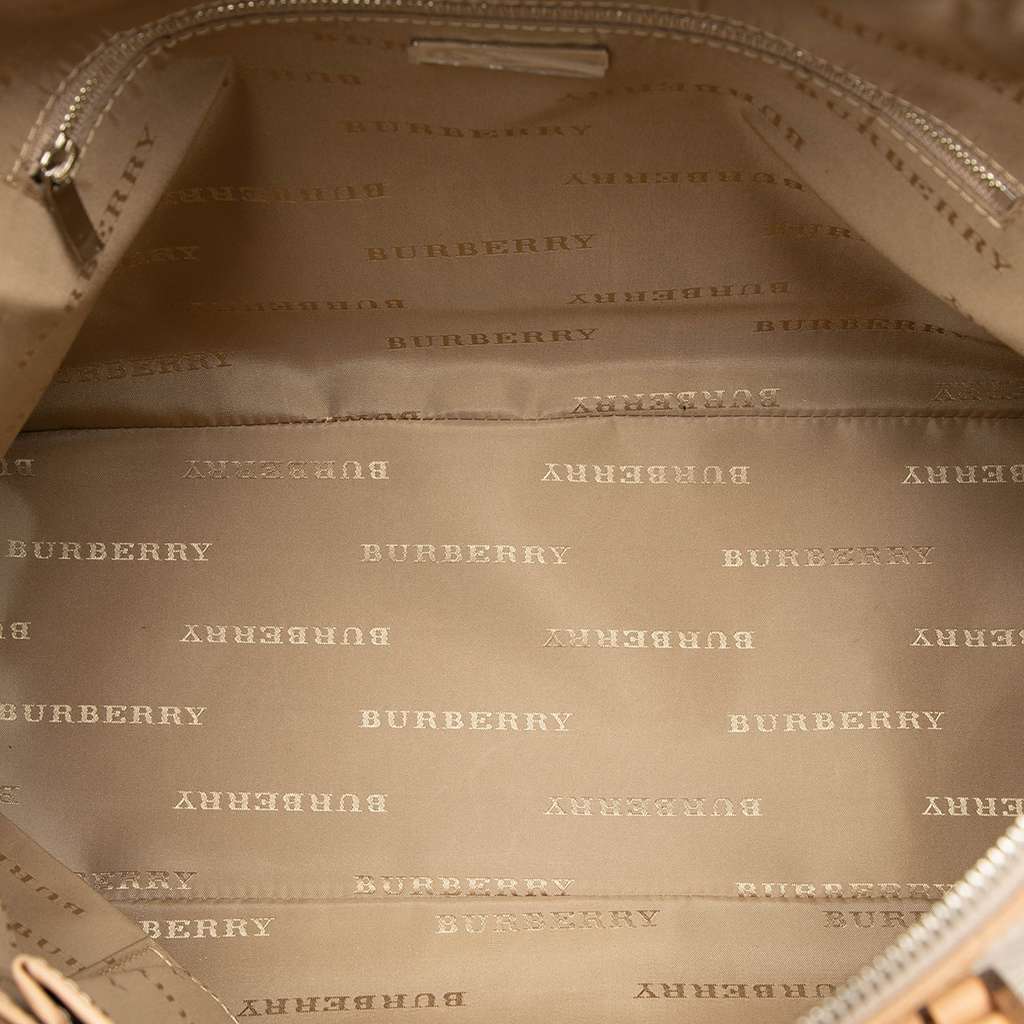 Burberry Leather Trimmed Canvas Dome Satchel - 4