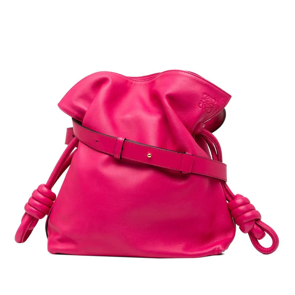 Loewe Nappa Flamenco Tassel 22 Crossbody Pink Leather Very good - Front View