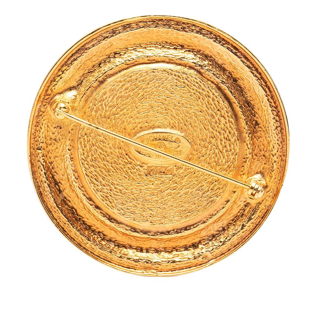 Chanel Gold Plated 31 Rue Cambon Round Brooch - 2
