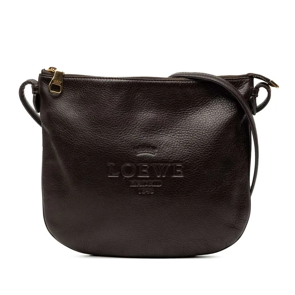 Loewe Leather Heritage Crossbody Brown Leather Good - Front View