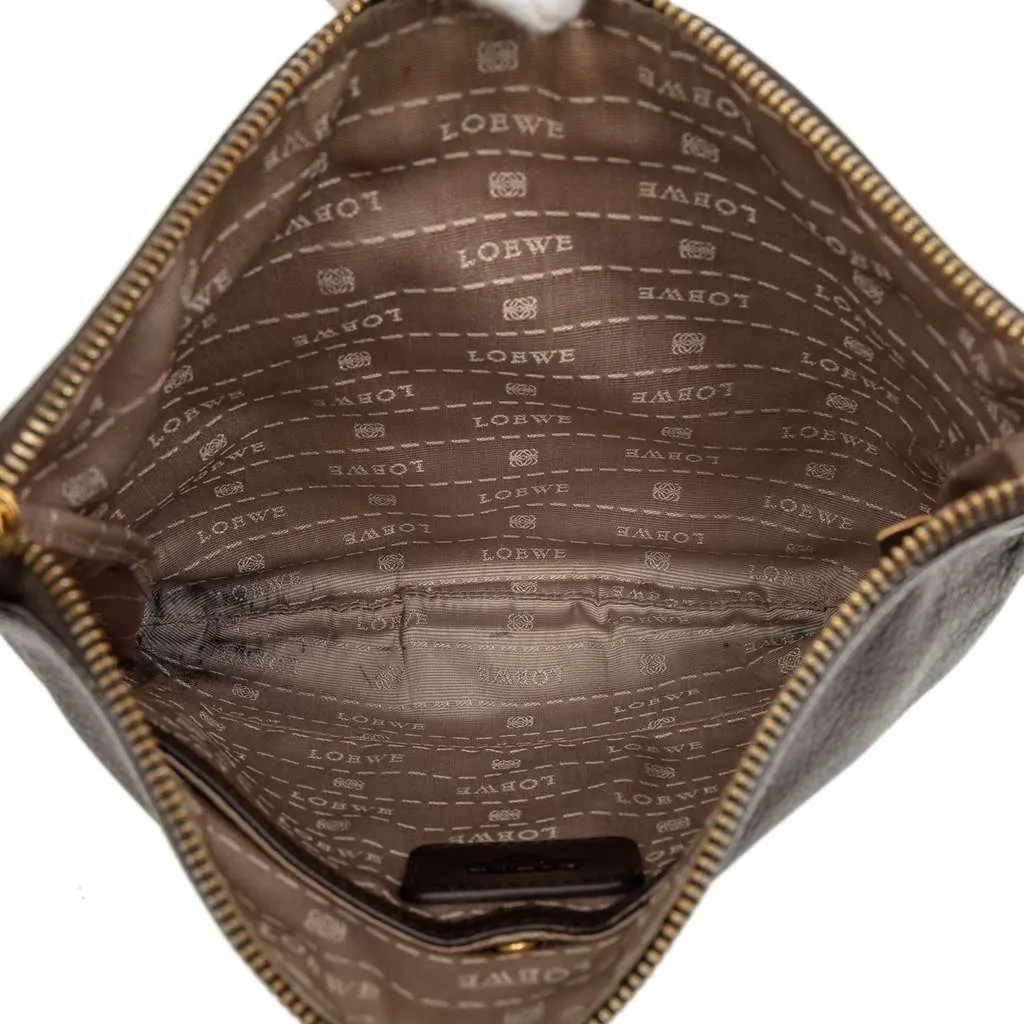 Loewe Leather Heritage Crossbody Brown Leather Good - Model View