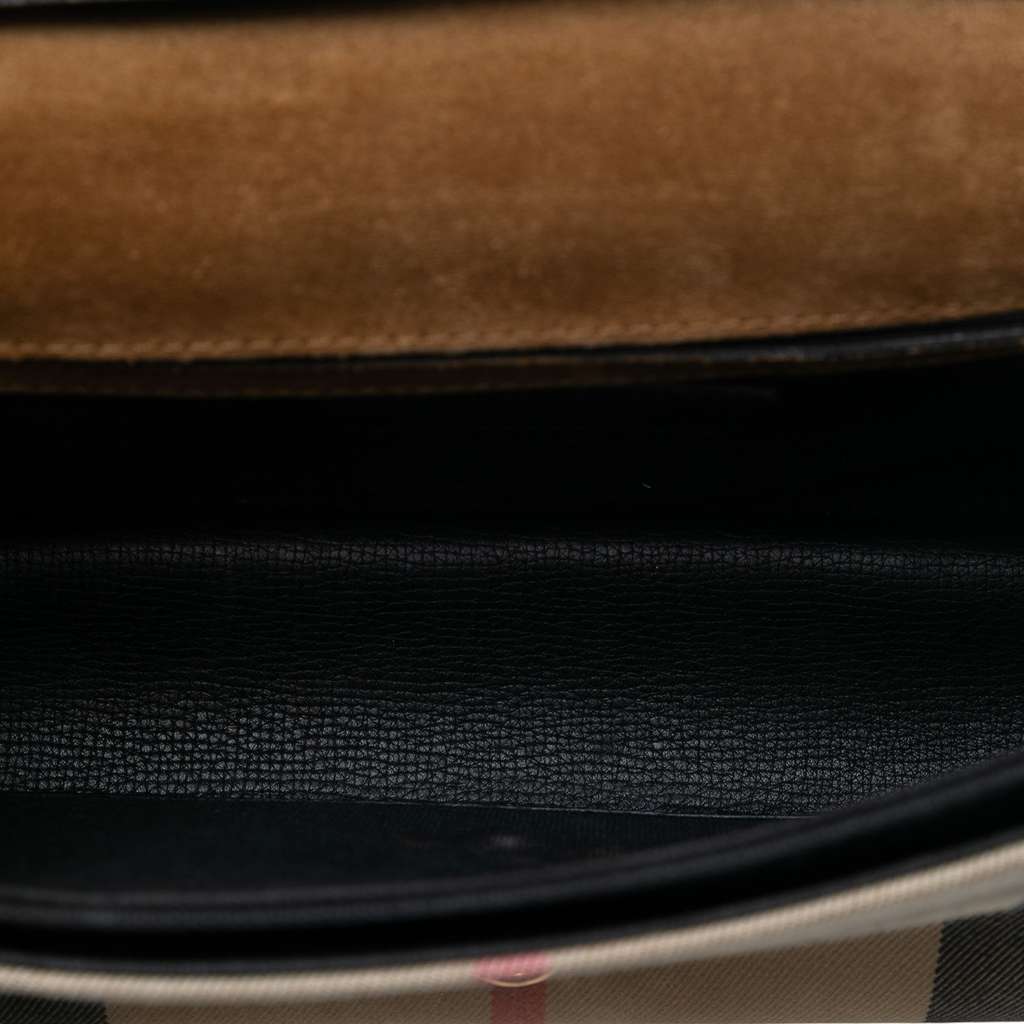 Burberry Small Leather and House Check Canvas Derby Macken Crossbody - 4