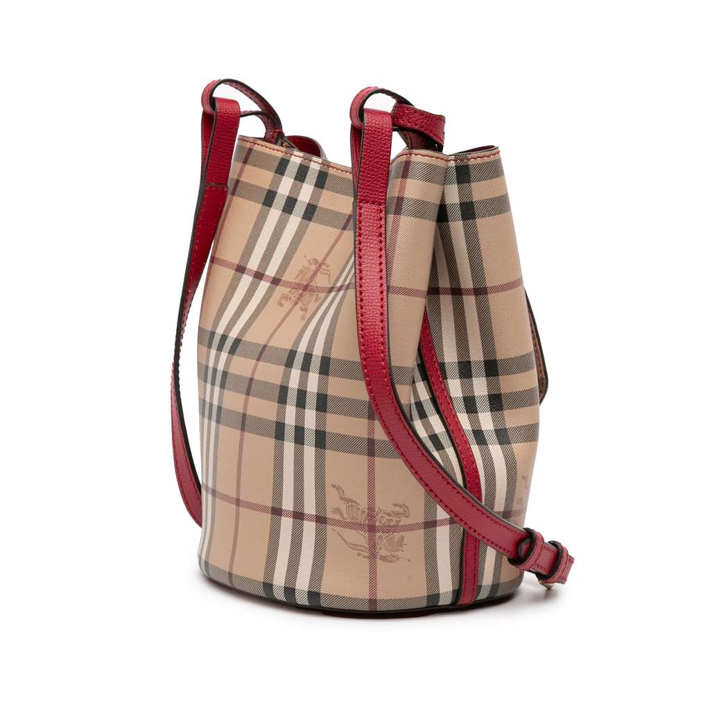 Burberry Haymarket Check Coated Canvas Lorne Bucket Bag - 2