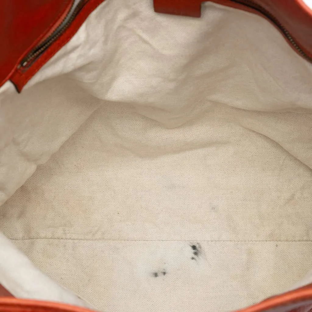 Gucci Large Leather Laidback Crafty Tote Orange Leather Very good - Model View