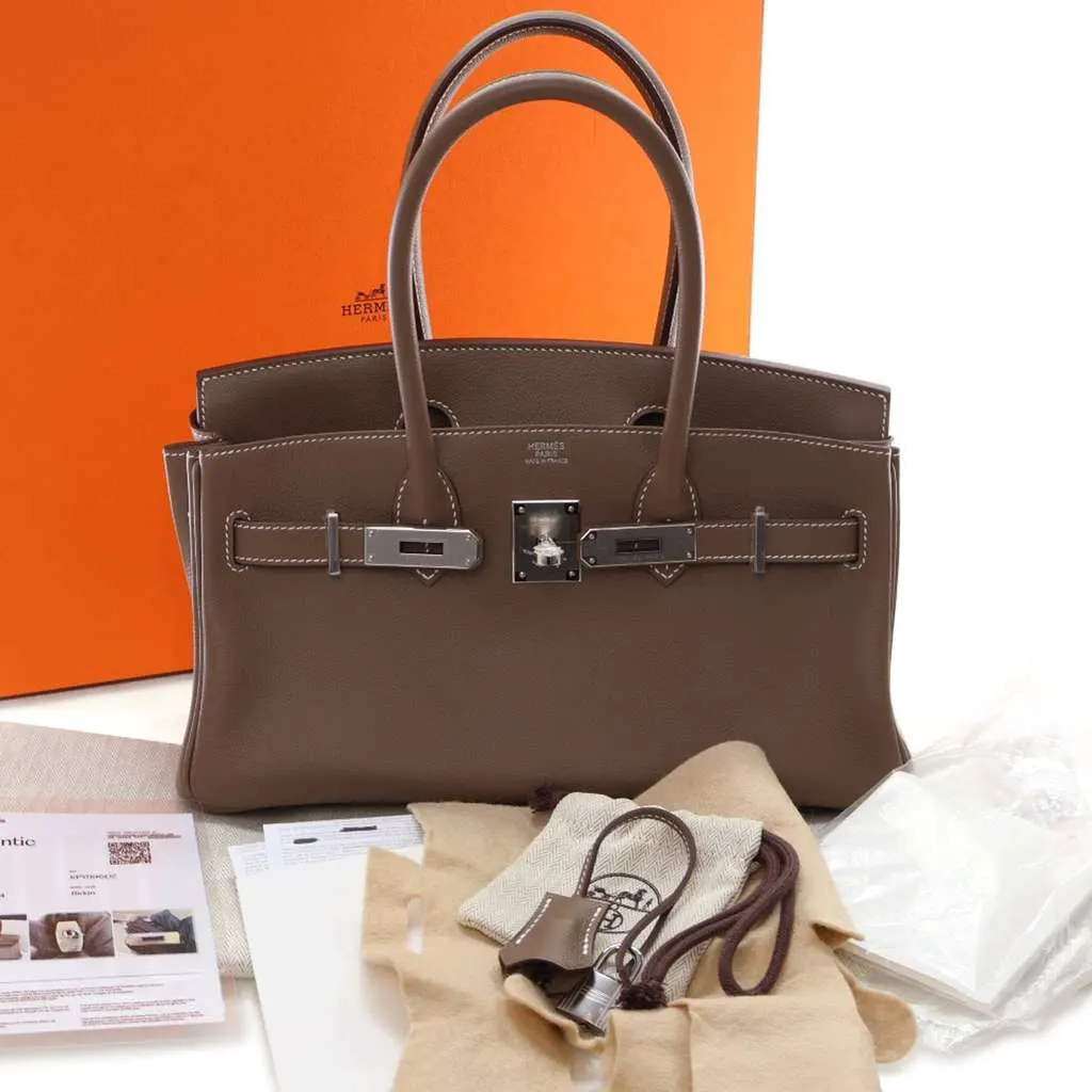 Hermès Evercolor Shoulder Birkin Light 29 Brown Medium Leath