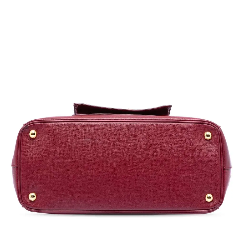 Prada Saffiano Lux Galleria Double Zip Front Pocket Satchel Red Leather Very good - Inside View