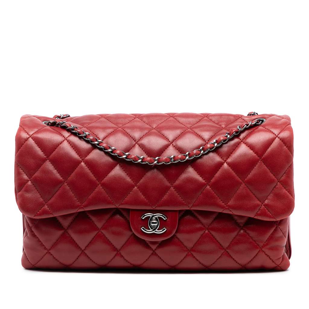 Chanel Maxi Quilted Lambskin 3 Accordion Flap